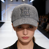 Winter Faux Wool Baseball Cap with Rhinestone Logo