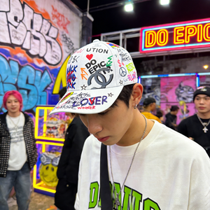 Comfortable Cotton Full-Print Street Baseball Cap